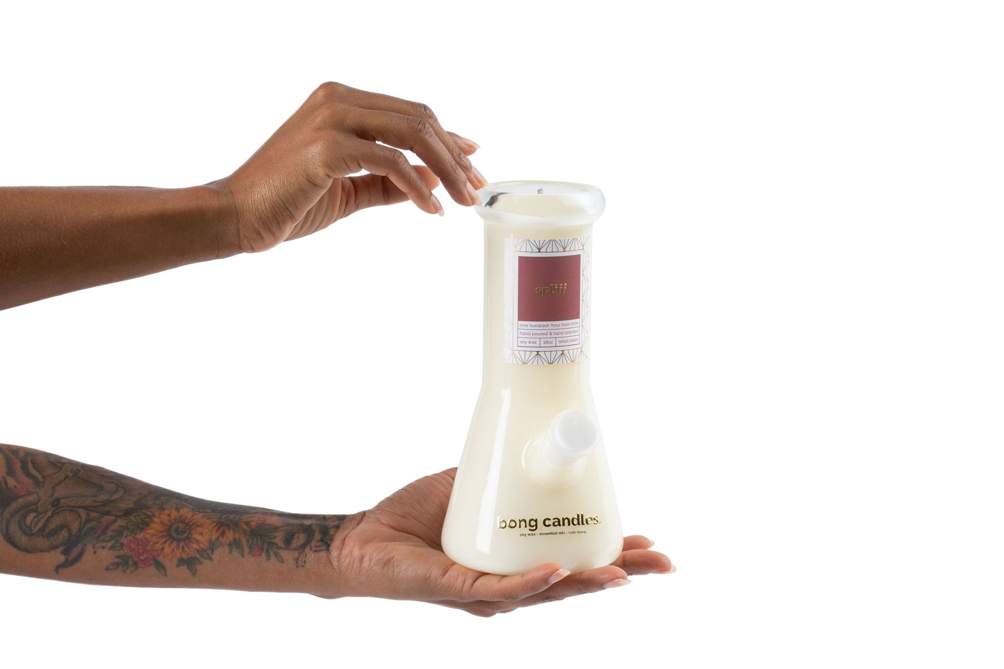 spliff bong candle, spliff, gifts for her, gift for him, bong candle, glass bong