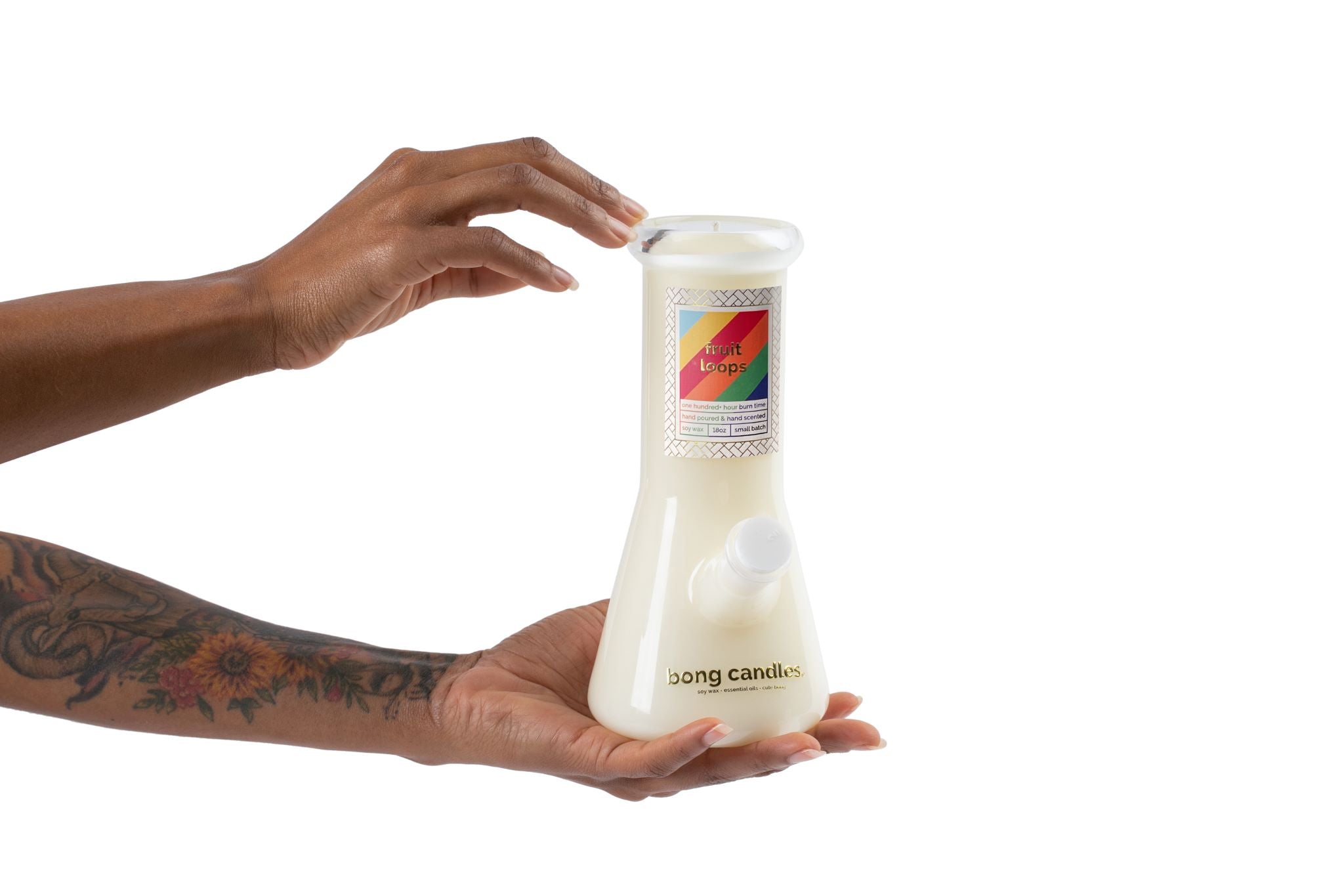 fruit loops bong candle, upcycle candle, fruit loops cereal, nostalgic smells, nostalgia