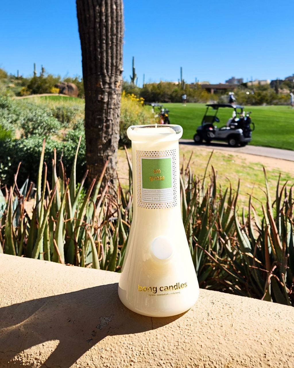 on grass candle, grass scented candle, bong candle, golf gifts, golf lovers, golf candle, golf gift, dad gift, fathers day gift, gifts for him, golf lovers