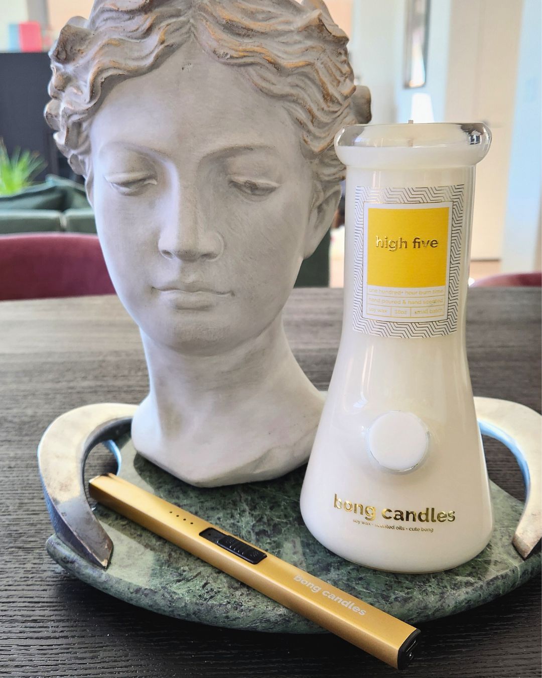 high five candle, candle gift, soy wax candle, job well done, unique gift, lemon candle, great job gift, thank you gift
