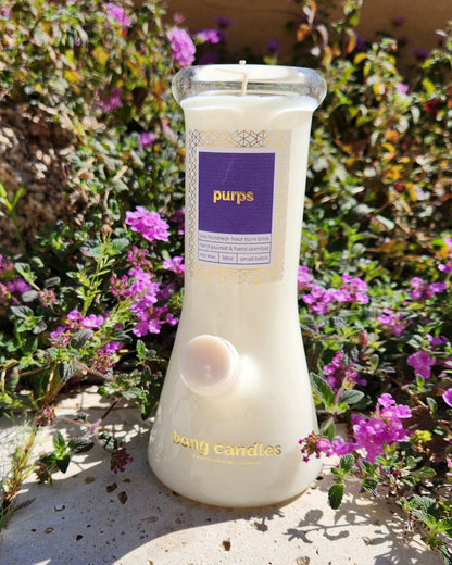 purps bong candle, purps scented candle, soy wax candle, beaker bottom candle, unique gifts, berry scented candle