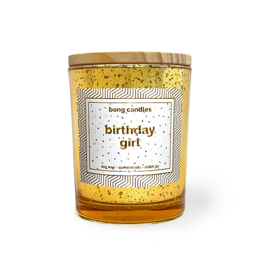 birthday girl stash jar candle, birthday stash jar candle, birthday gift, candle gifts, vanilla candle, vanilla buttercream cake scented candle, stash jar candle, upcycle