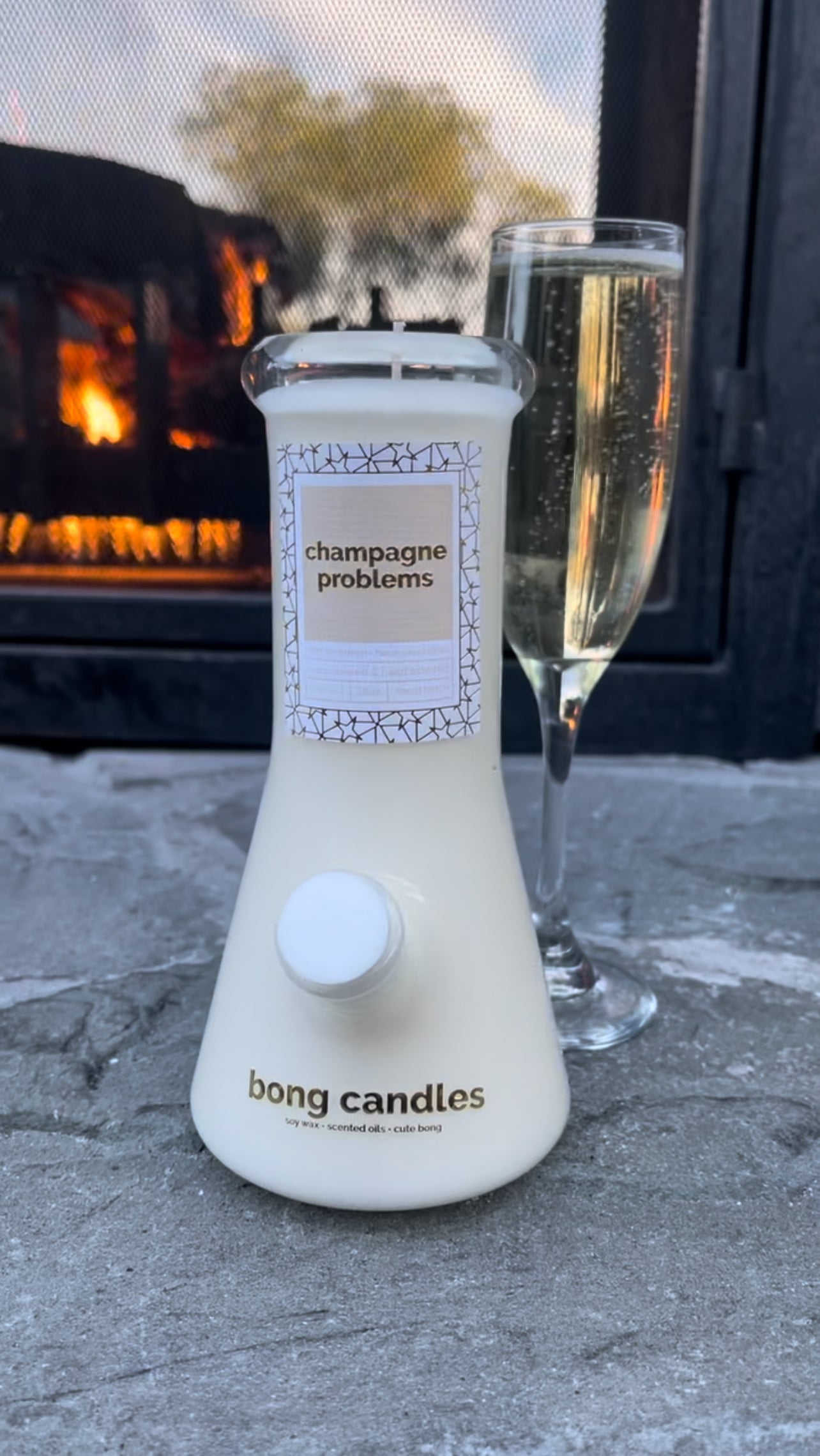 champagne problems bong candle