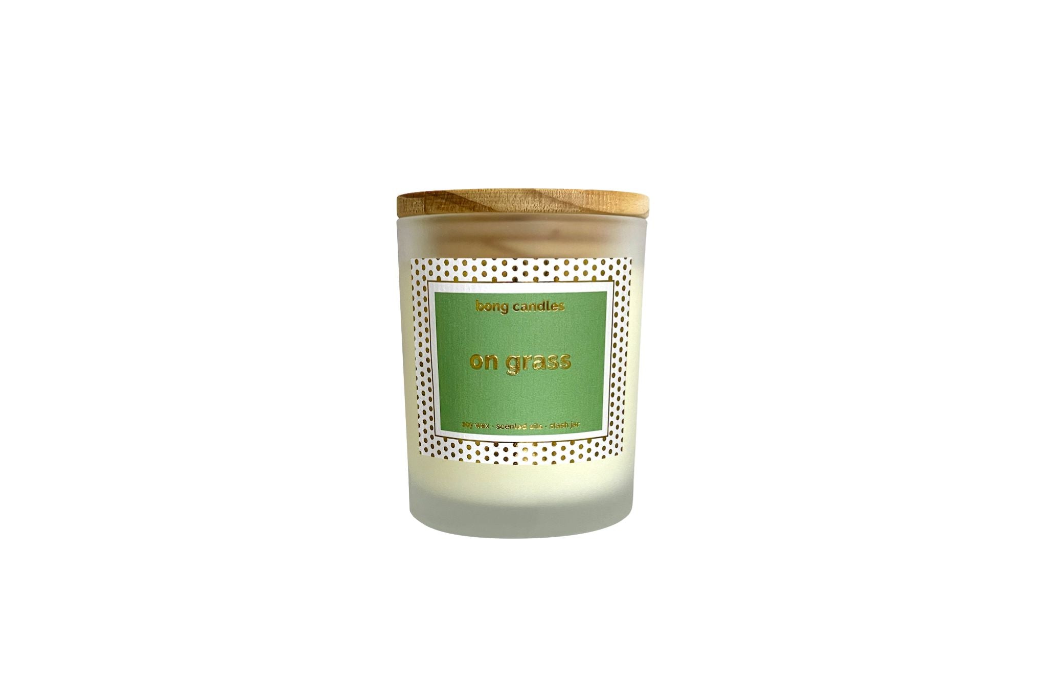 on grass stash jar candle, upcycle candle, grass scented, stash jar, airtight lid