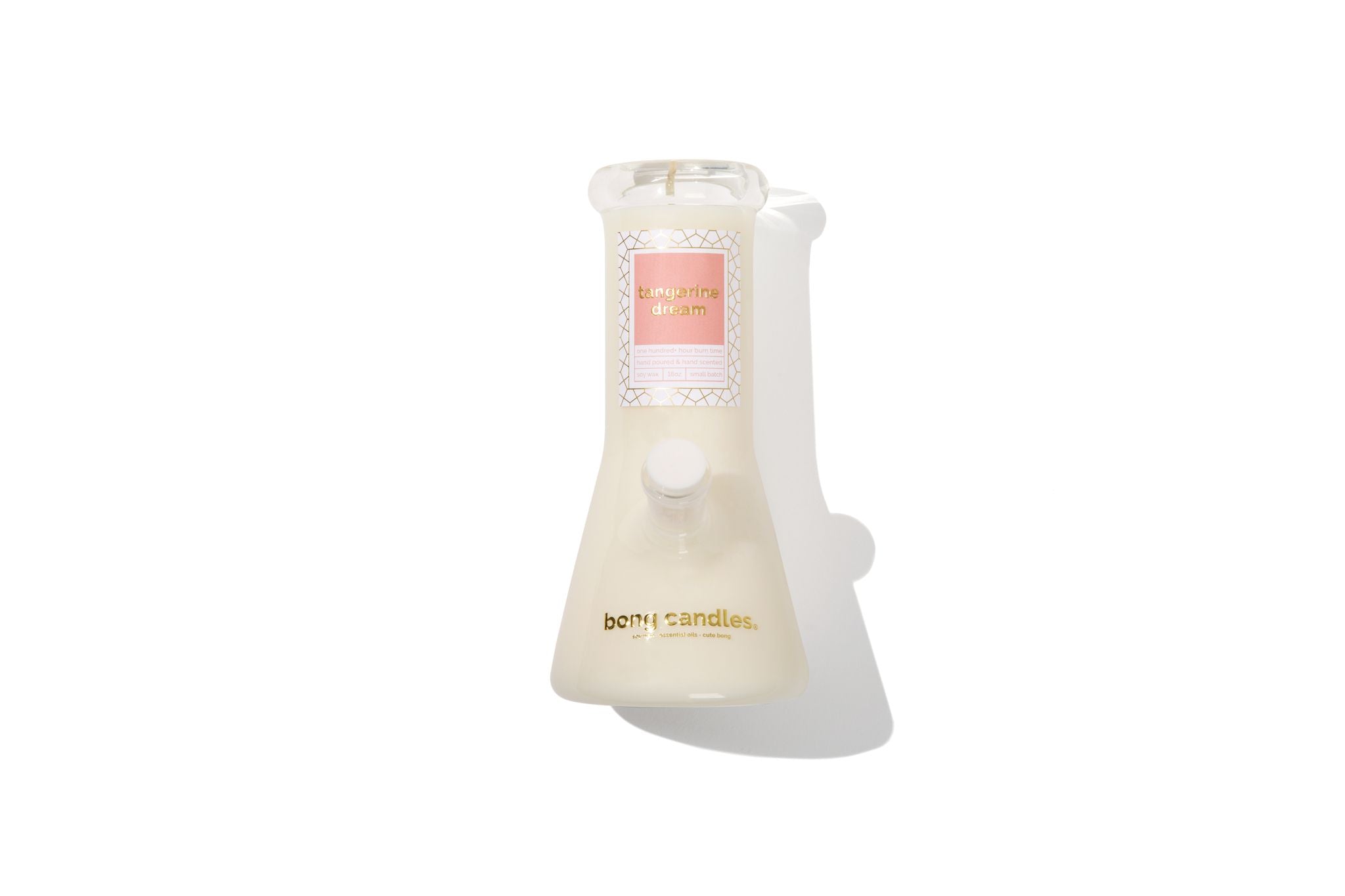 tangerine dream bong candle, tangerine, mint, vanilla, glass bong candle